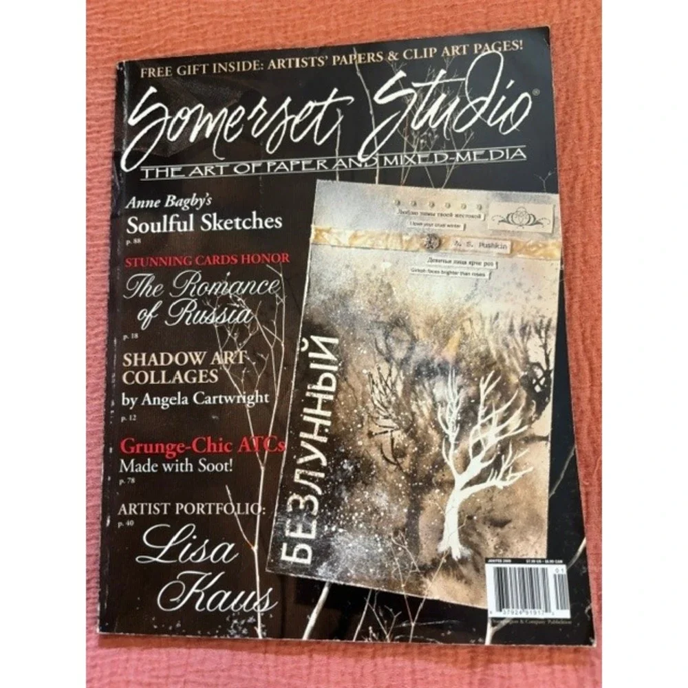Somerset Studio Magazine Jan Feb 2009 Mixed Media Paper Art Anne Bagby Lisa Kaus